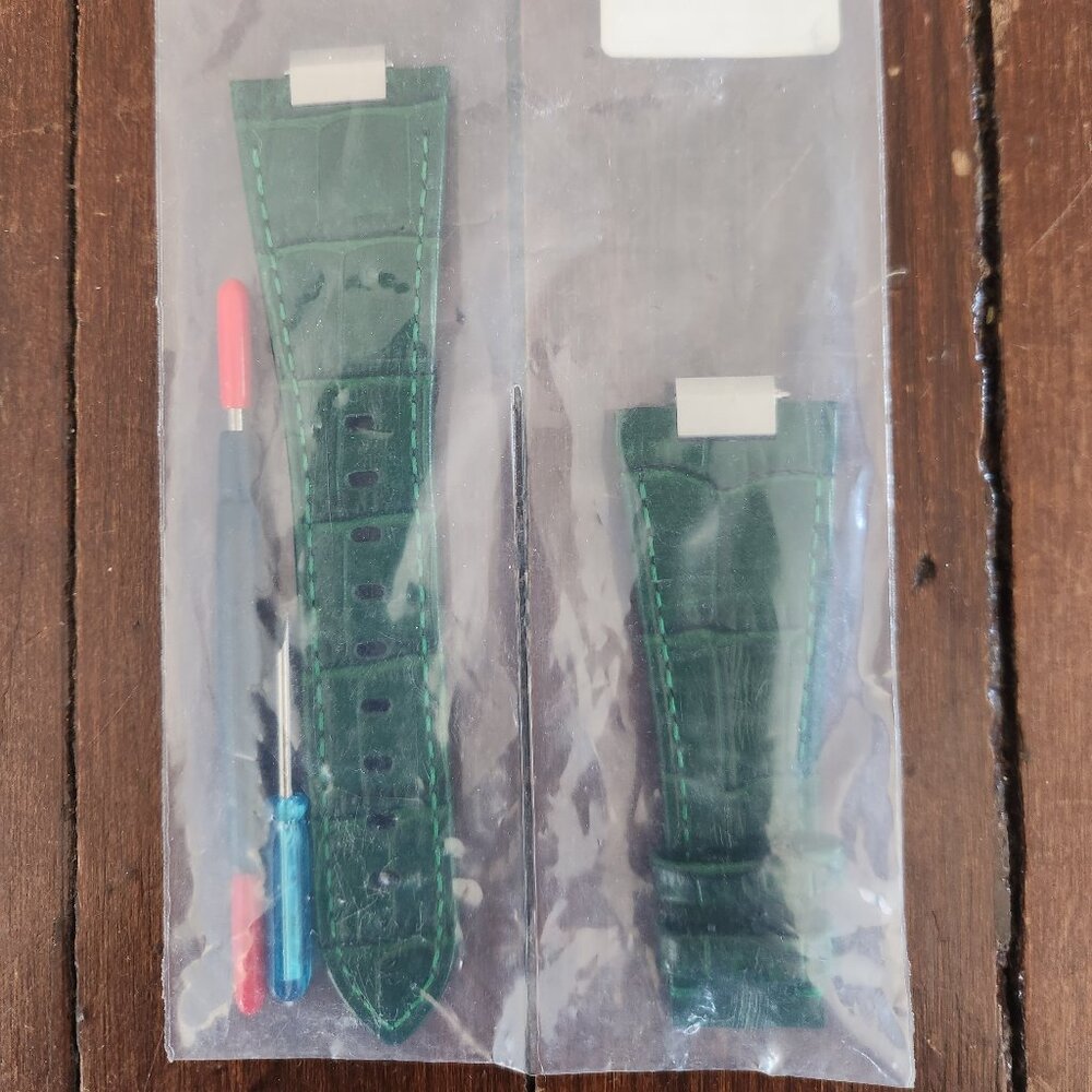 green leather watch band replacement